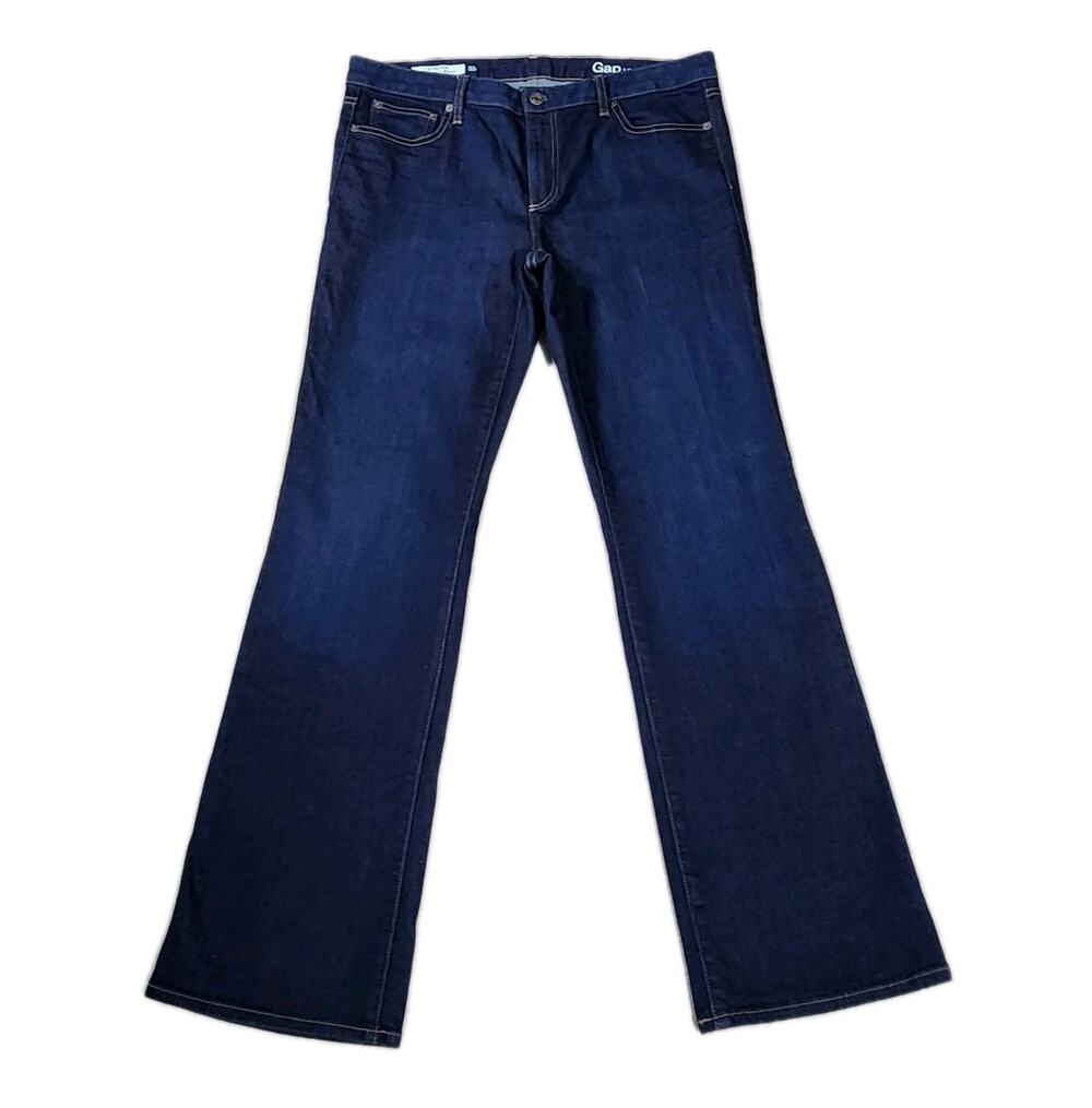 Gap 1969 Perfect Bootcut Jeans Stretch Dark Wash Blue Denim Mid Rise Womens 31